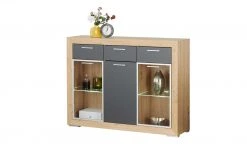 Highboard Fiesta | Asteiche (Nachbildung) / Grau -Kommode & Sideboards Verkäufe 13206544 2 202206222231