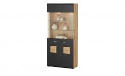 Vitrine Cortina | Schwarz / Eiche Altholz (Nachbildung) 25 Vitrine Cortina | Schwarz / Eiche Altholz (Nachbildung) -Kommode & Sideboards Verkäufe 13207049 21 202206231234