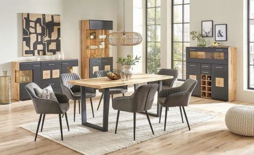 Vitrine Cortina | Schwarz / Eiche Altholz (Nachbildung) -Kommode & Sideboards Verkäufe 13207049 23 202209212234