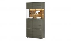Berger & Rath Vitrine Claro | Londra (Hellgrau) Sichtbare Rückwand: Wildeiche mit Glaseinlegeböden -Kommode & Sideboards Verkäufe 13230880 11 202103101242