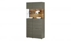 Berger & Rath Vitrine Claro | Londra (Hellgrau) Sichtbare Rückwand: Wildeiche mit Glaseinlegeböden -Kommode & Sideboards Verkäufe 13230880 7 202103101242