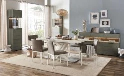 Berger & Rath Sideboard Claro | Londra (Hellgrau) Sichtbare Rückwand: Wildnussbaum