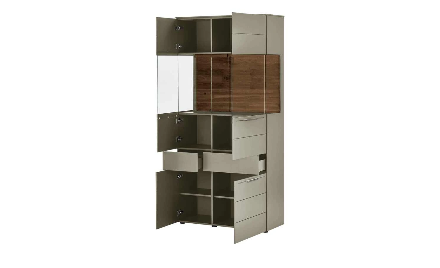 Berger & Rath Vitrine Claro | Londra (Hellgrau) Sichtbare Rückwand: Wildnussbaum ohne Glaseinlegeböden 11 Berger & Rath Vitrine Claro | Londra (Hellgrau) Sichtbare Rückwand: Wildnussbaum ohne Glaseinlegeböden – Bild 11