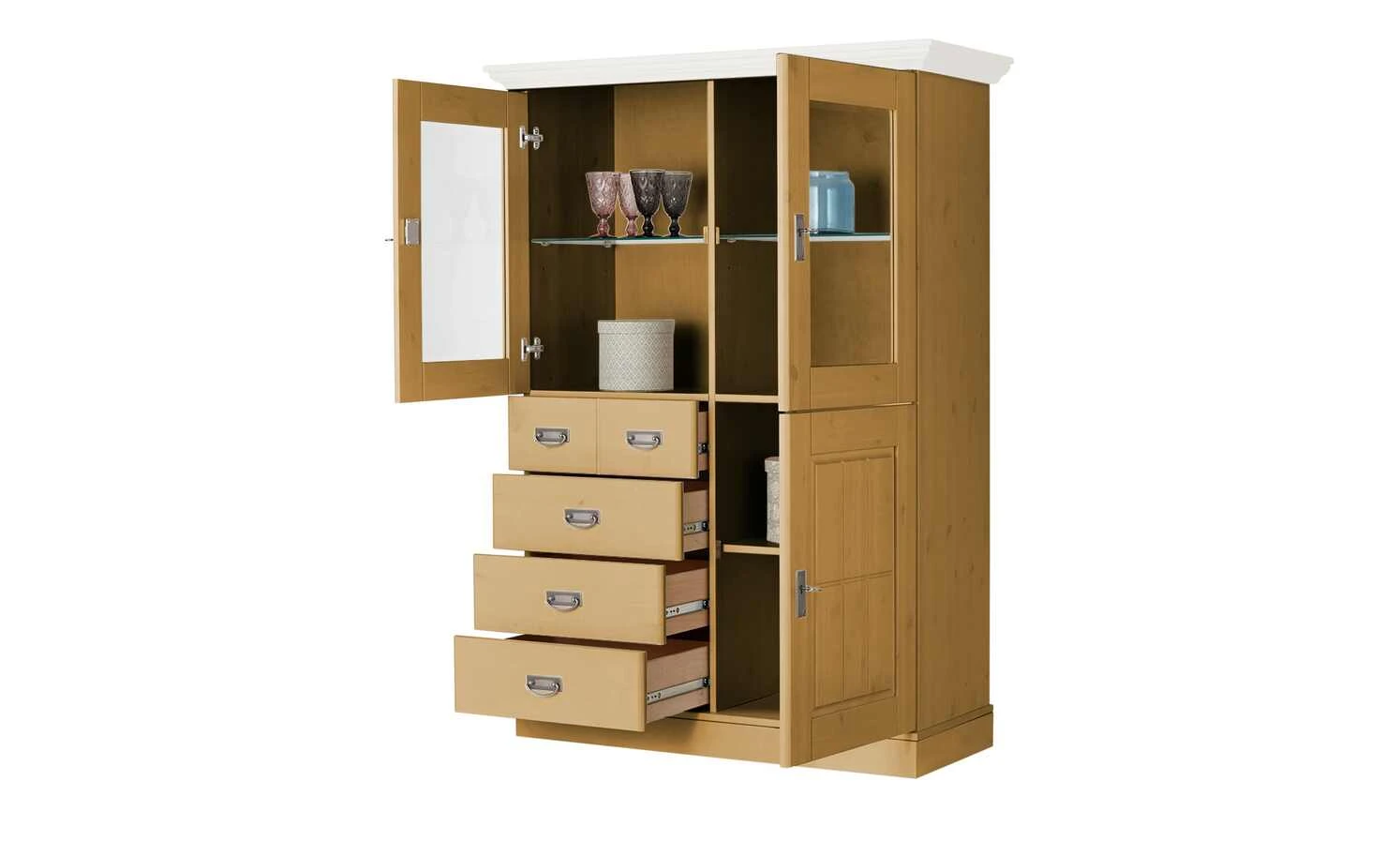 maison bleue Highboard Florian | laugenfarben / Weiß Türen mit Glaseinsatz 7 maison bleue Highboard Florian | laugenfarben / Weiß Türen mit Glaseinsatz – Bild 7