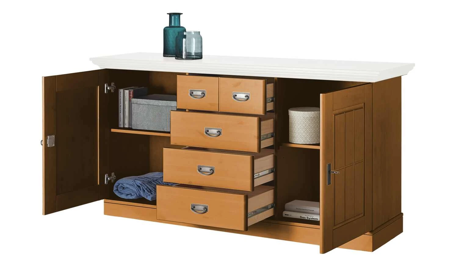 maison bleue Sideboard Florian | bernsteinfarben / Weiß 2 maison bleue Sideboard Florian | bernsteinfarben / Weiß – Bild 2