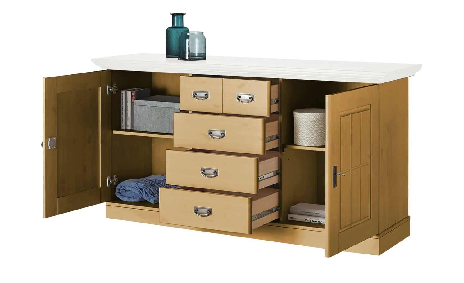 maison bleue Sideboard Florian | laugenfarben / Weiß 3 maison bleue Sideboard Florian | laugenfarben / Weiß – Bild 3