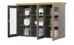 maison bleue Vitrinenaufsatz für Sideboard Florian | Grau / laugenfarben -Kommode & Sideboards Verkäufe 13231830 2 202108191245