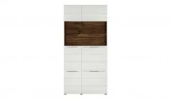 Berger & Rath Vitrine Claro | Weiß-Creme Sichtbare Rückwand: Wildnussbaum mit Glaseinlegeböden -Kommode & Sideboards Verkäufe 13232084 10 202108130002