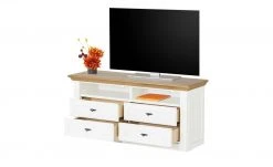 maison bleue TV-Element Petit Chalet | 119|cm Weiß / Asteiche -Kommode & Sideboards Verkäufe 13232331 9 202206231234