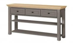 maison bleue Anrichte Petit Chalet | Graphit (Grau) / Asteiche ohne Flechtkörbe