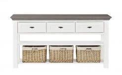 maison bleue Anrichte Petit Chalet | Weiß / Graphit (Grau) mit Flechtkörben -Kommode & Sideboards Verkäufe 13232357 8 202203291236