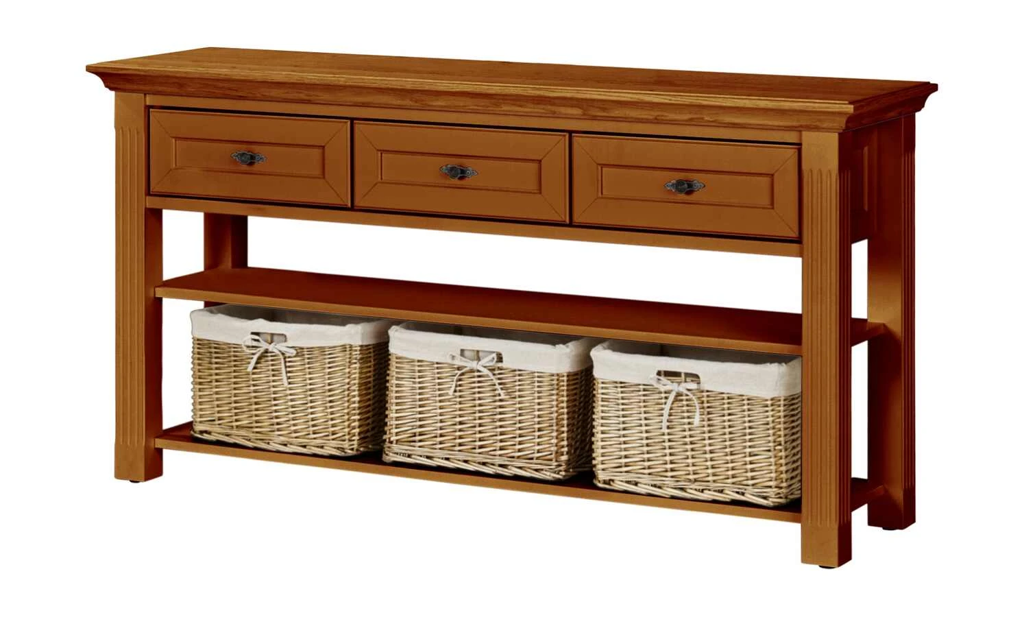 maison bleue Anrichte Petit Chalet | Cognac antik / Cognac antik mit Flechtkörben 1 maison bleue Anrichte Petit Chalet | Cognac antik / Cognac antik mit Flechtkörben