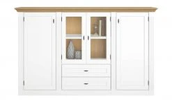 maison bleue Highboard Petit Chalet | Weiß / Asteiche mit Holzboden -Kommode & Sideboards Verkäufe 13232374 13 202207082231