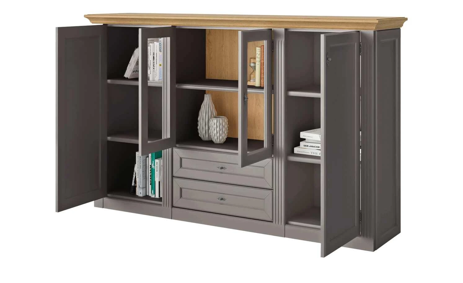 maison bleue Highboard Petit Chalet | Graphitgrau / Asteiche mit Holzboden 14 maison bleue Highboard Petit Chalet | Graphitgrau / Asteiche mit Holzboden – Bild 14