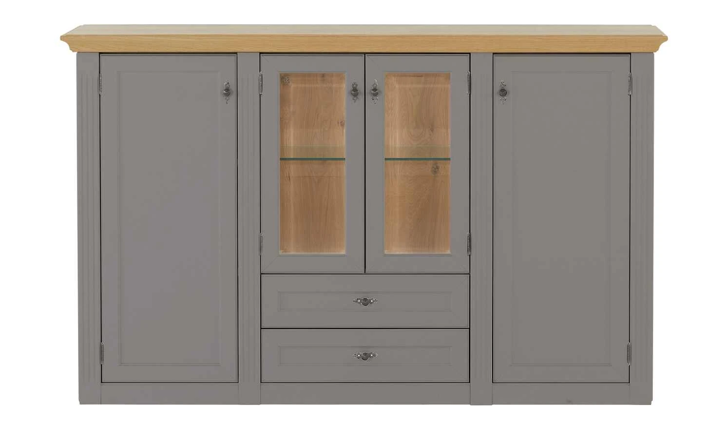 maison bleue Highboard Petit Chalet | Graphitgrau / Asteiche mit Glasboden 18 maison bleue Highboard Petit Chalet | Graphitgrau / Asteiche mit Glasboden – Bild 18