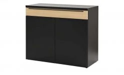 now! by hülsta Sideboard now! touch | Schwarz / Samteiche Natur (Nachbildung) rechts
