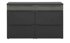 now! by hülsta Sideboard now! touch | Schwarz / Samteiche Grau (Nachbildung) 141|cm -Kommode & Sideboards Verkäufe 13232785 2 202203222233