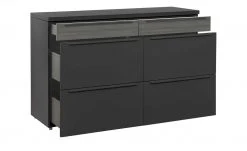 now! by hülsta Sideboard now! touch | Schwarz / Samteiche Grau (Nachbildung) 141|cm -Kommode & Sideboards Verkäufe 13232785 4 202203222233
