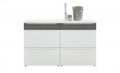 now! by hülsta Sideboard now! touch | Reinweiß / Samteiche Grau (Nachbildung) 141|cm -Kommode & Sideboards Verkäufe 13232786 2 202203222233