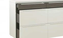 now! by hülsta Sideboard now! touch | Reinweiß / Samteiche Grau (Nachbildung) 141|cm -Kommode & Sideboards Verkäufe 13232786 4 202203222233