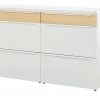 now! by hülsta Sideboard now! touch | Reinweiß / Samteiche Natur (Nachbildung) 141|cm