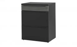 now! by hülsta Sideboard now! touch | Schwarz / Samteiche Grau (Nachbildung) 71|cm