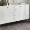 LEONARDO Sideboard Leo Curve 50 | Bianco Weiß Chrom