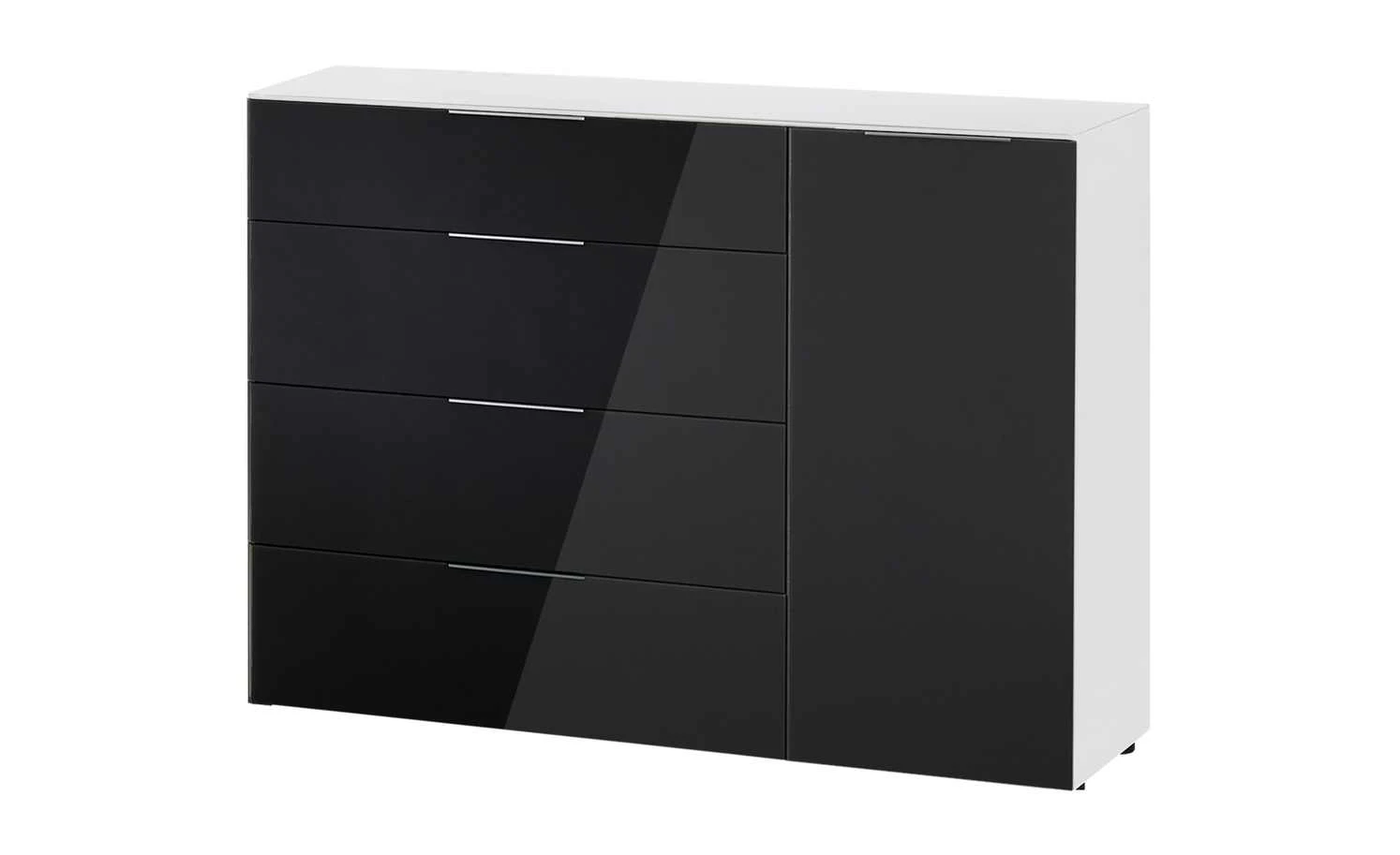 Kommode Vitreo | Weiß / Anthrazit 1 Kommode Vitreo | Weiß / Anthrazit