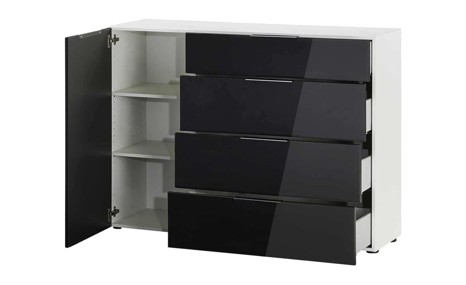 Kommode Vitreo | Weiß / Anthrazit 2 Kommode Vitreo | Weiß / Anthrazit – Bild 2