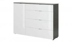 Kommode Vitreo | Anthrazit / Weiß