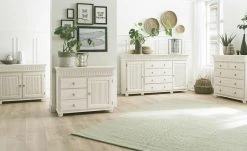 Kommode Bornholm | Kiefer Weiß 5 Schübe