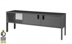 TV-Lowboard Uno | Grau / Weiß