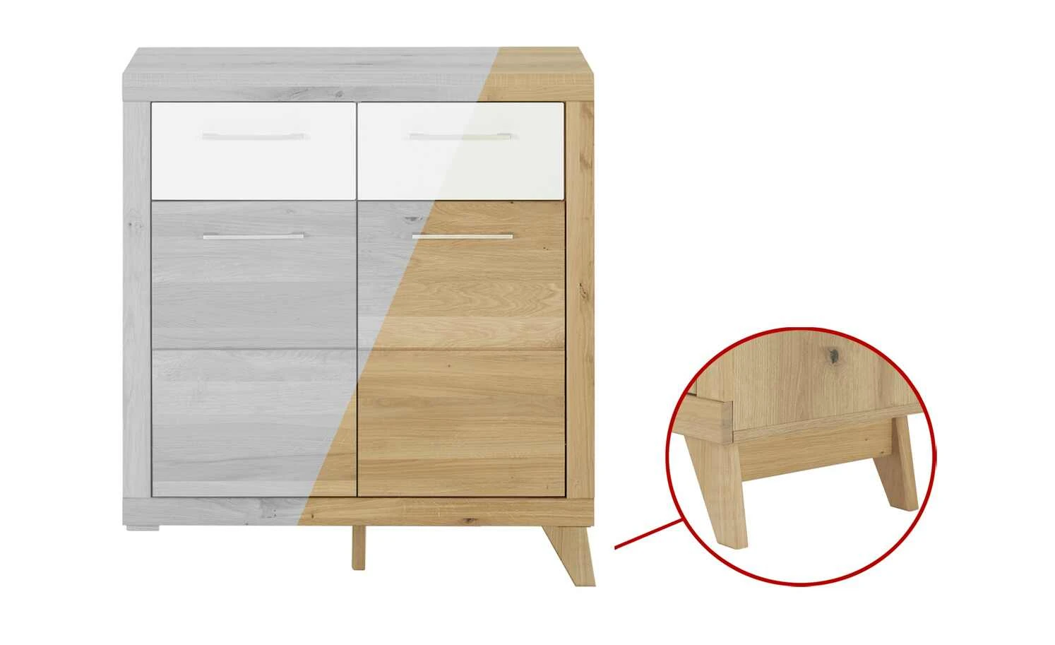 smart Kommode Oslo | Wildeiche (Nachbildung) / Wildeiche / Weiß 1 smart Kommode Oslo | Wildeiche (Nachbildung) / Wildeiche / Weiß