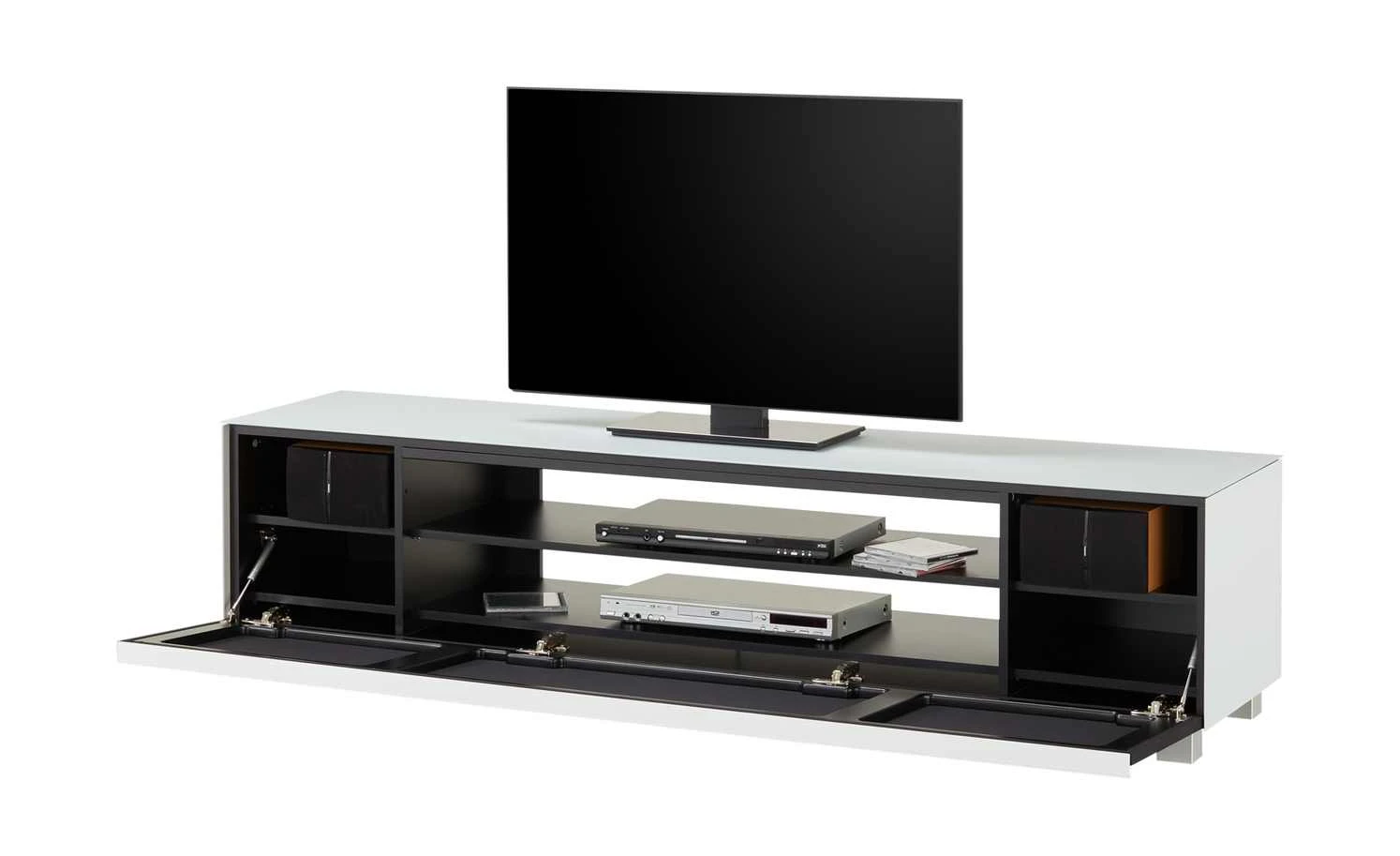 Lowboard Soundbase L | Seidengrau / Schwarz 2 Lowboard Soundbase L | Seidengrau / Schwarz – Bild 2