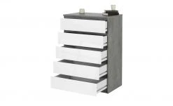 Kommode mit 5 Schüben Nardo | Beton (Nachbildung) / Weiß 111,3|cm -Kommode & Sideboards Verkäufe 13346422 10 202007080903