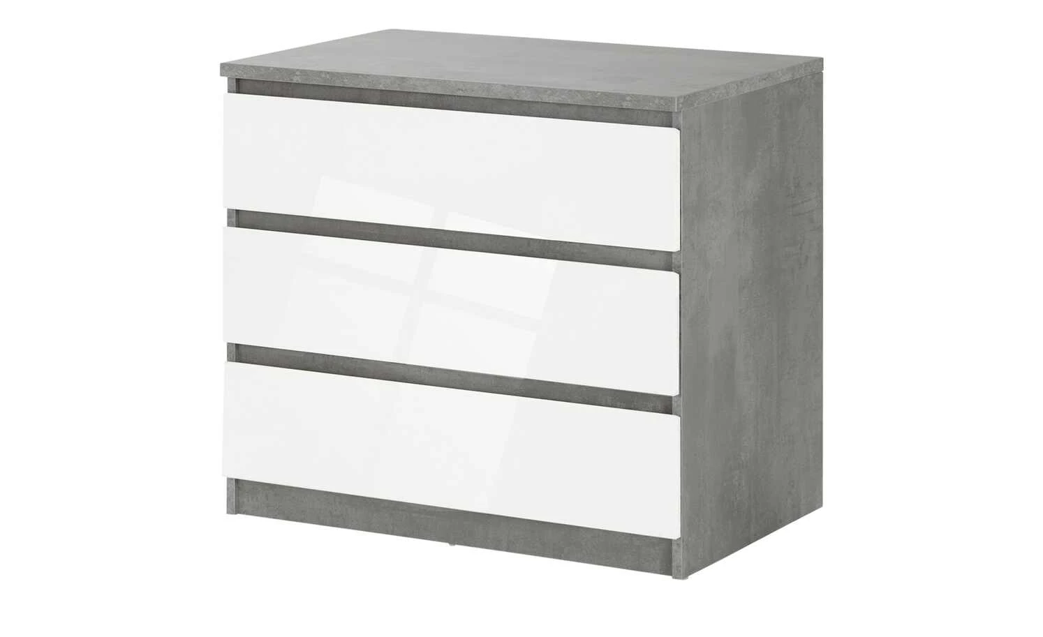 Kommode mit 3 Schüben Nardo | Beton (Nachbildung) / Weiß 70,1|cm 2 Kommode mit 3 Schüben Nardo | Beton (Nachbildung) / Weiß 70,1|cm – Bild 2