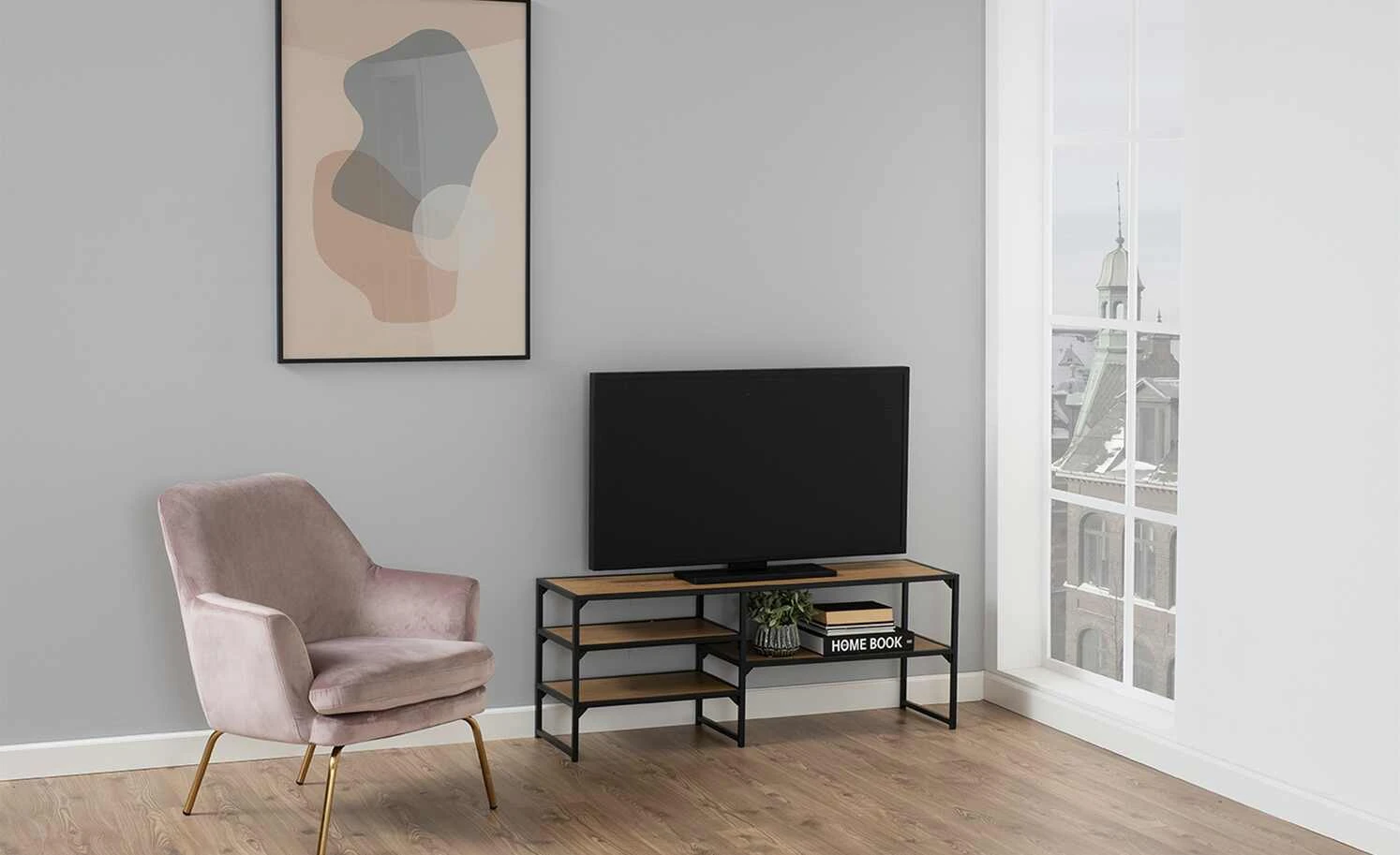 TV-Regal Seano | Wildeiche (Nachbildung) / Schwarz 1 TV-Regal Seano | Wildeiche (Nachbildung) / Schwarz