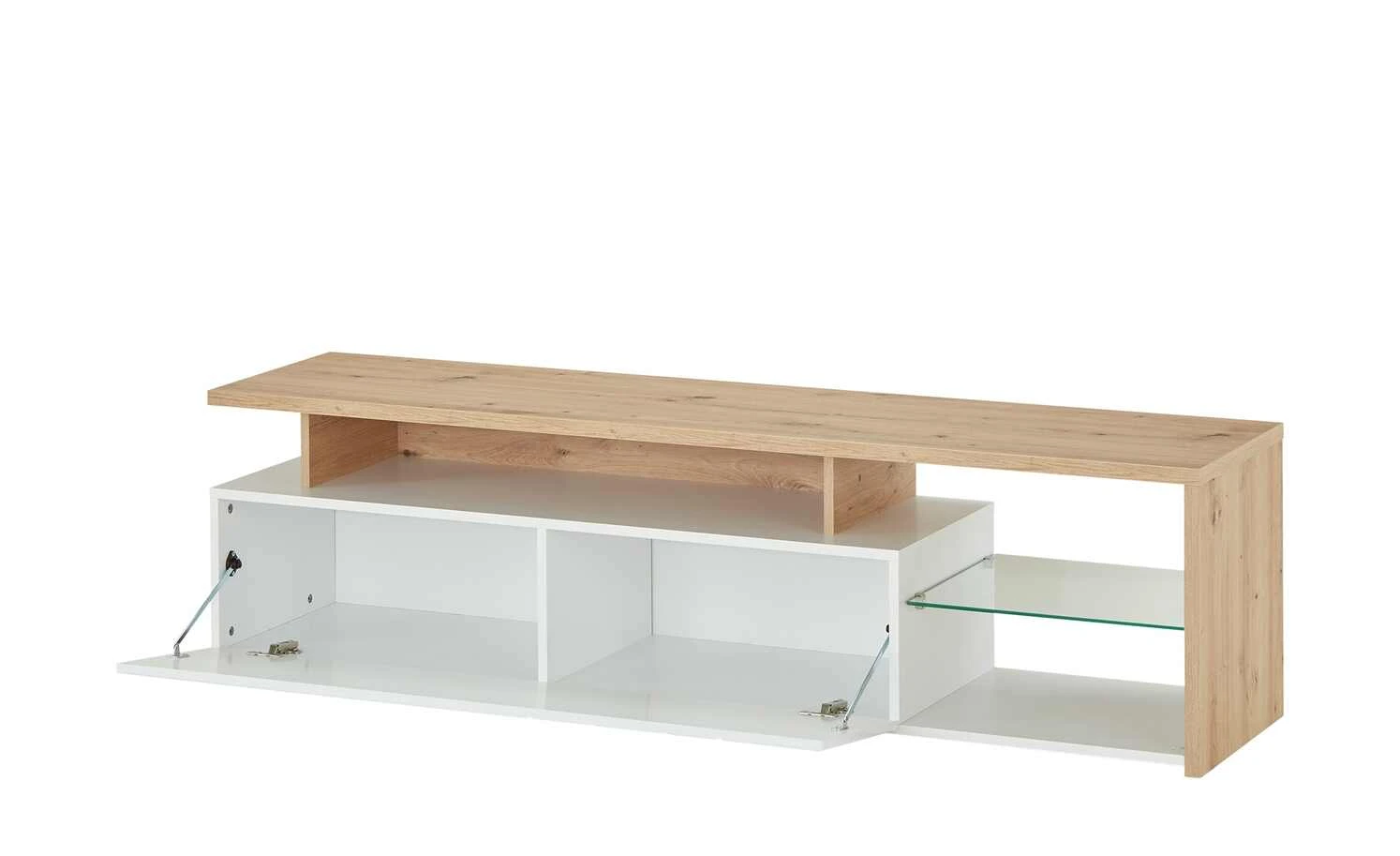 TV-Lowboard Fossoli | Weiß / Asteiche (Nachbildung) 4 TV-Lowboard Fossoli | Weiß / Asteiche (Nachbildung) – Bild 4