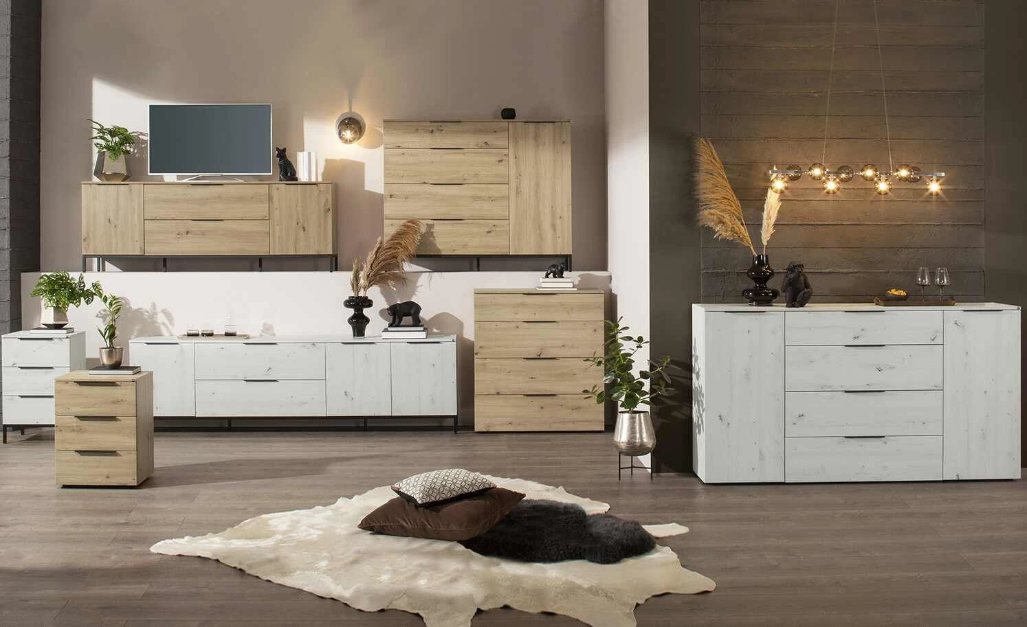 Kommode mit 3 Schüben Vitreo | White Oak (Nachbildung) 3 Schubkästen 1 Kommode mit 3 Schüben Vitreo | White Oak (Nachbildung) 3 Schubkästen