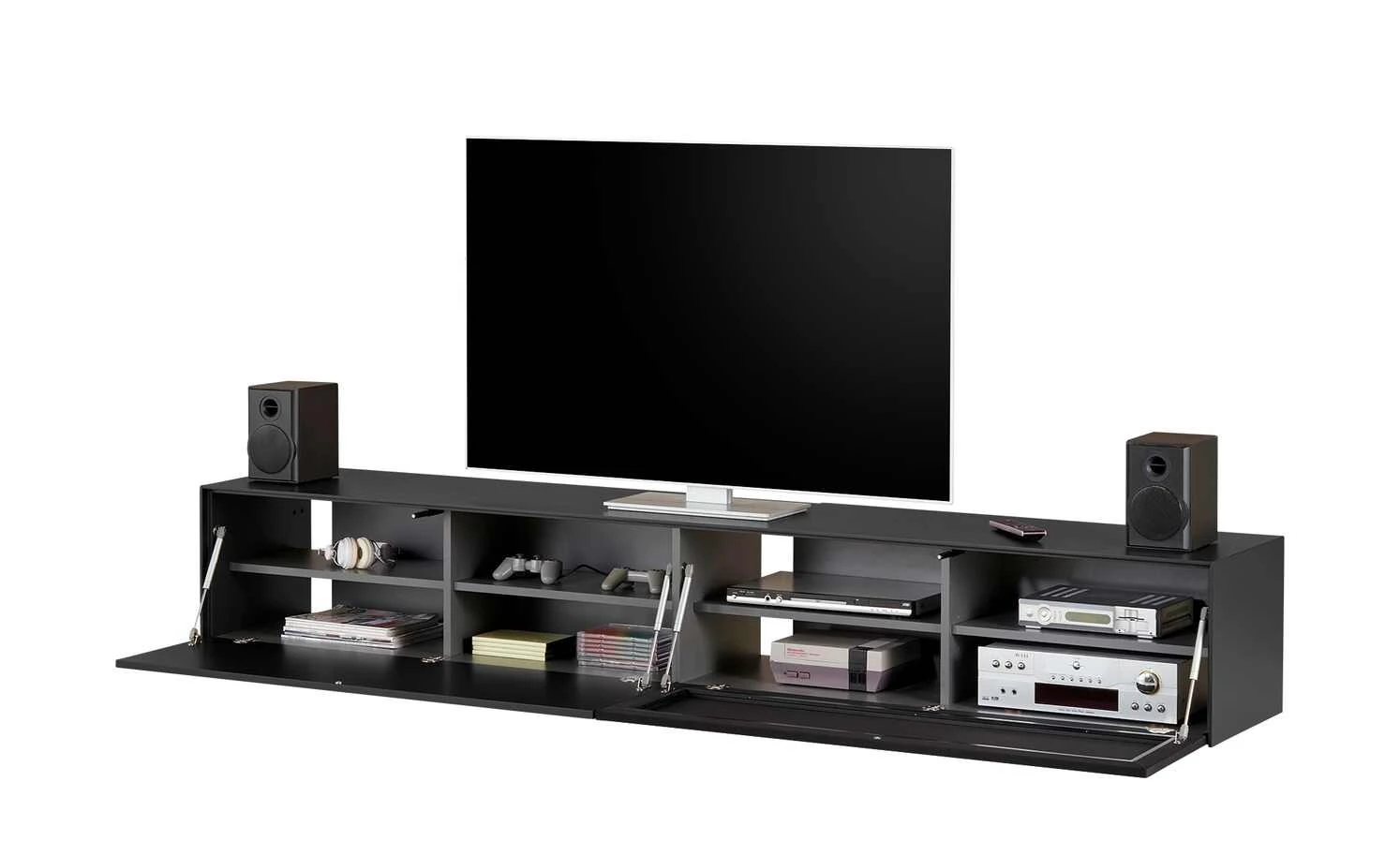 TV-Lowboard Stream | Schwarz / Anthrazit 4 TV-Lowboard Stream | Schwarz / Anthrazit – Bild 4